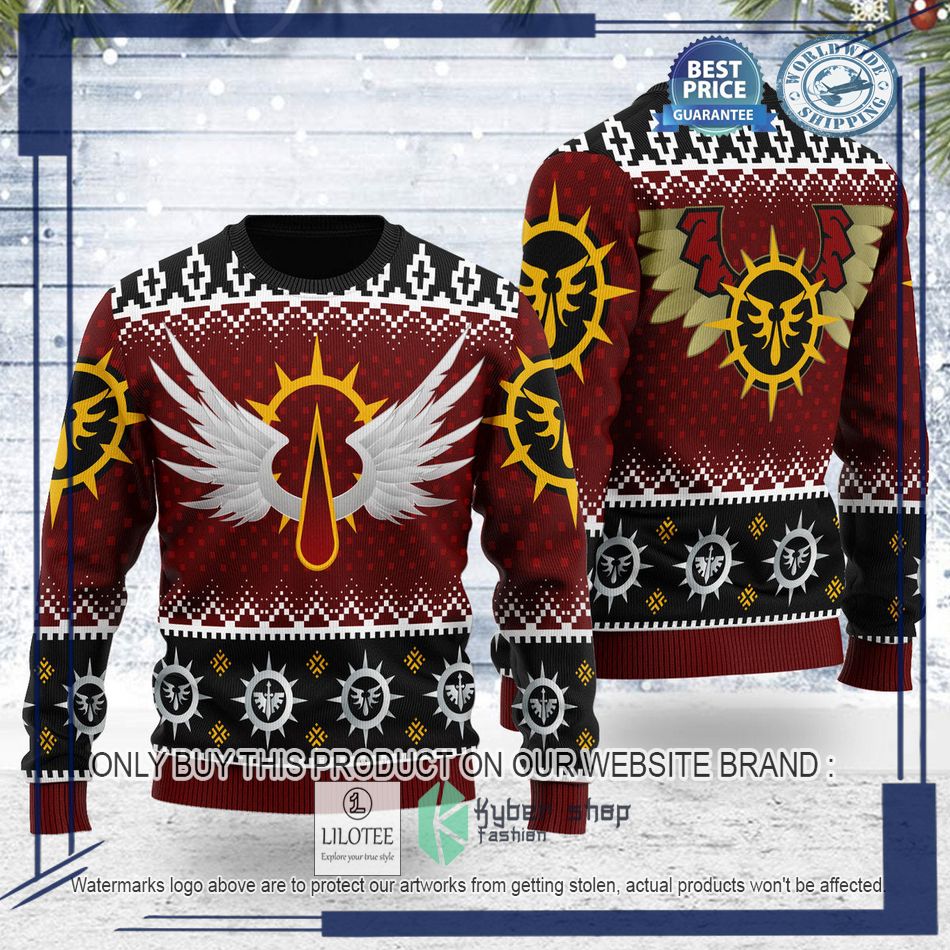 warhammer 40000 blood angels logo ugly christmas sweater 1 6035