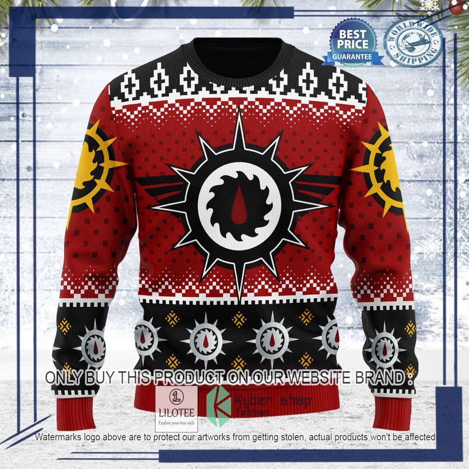 warhammer 40000 flesh tearers logo ugly christmas sweater 2 90840