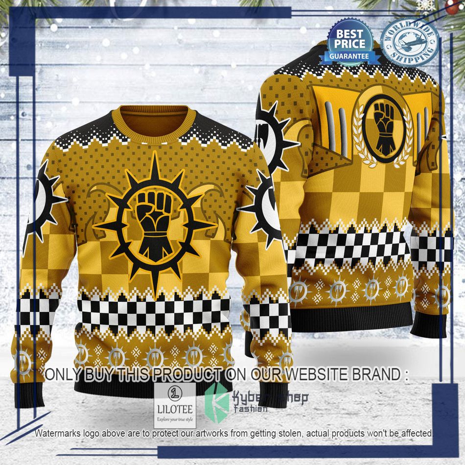 warhammer 40000 imperial fists logo ugly christmas sweater 1 29658
