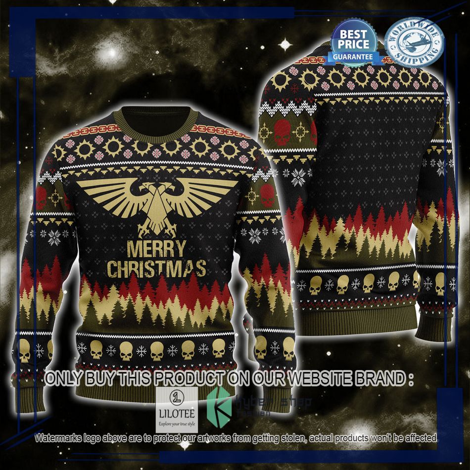 warhammer 40000 imperium merry christmas ugly christmas sweater 1 78776