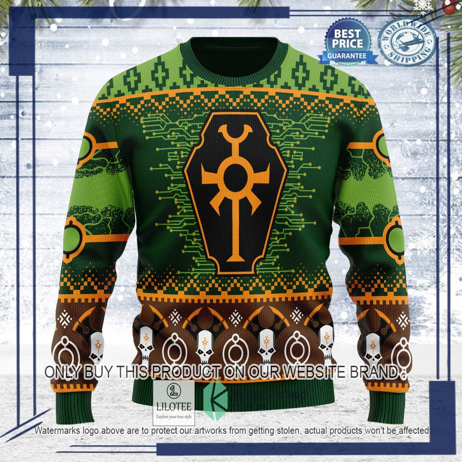 warhammer 40000 necron logo ugly christmas sweater 2 87937