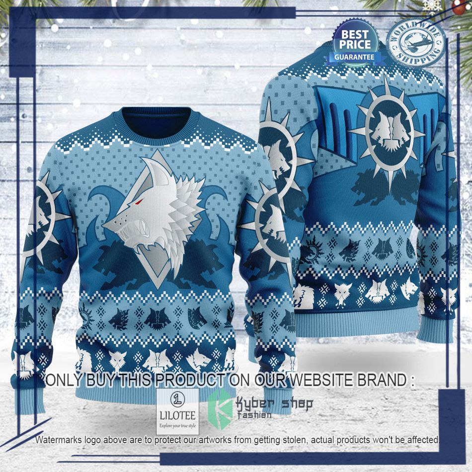 warhammer 40000 space wolves logo ugly christmas sweater 1 45409