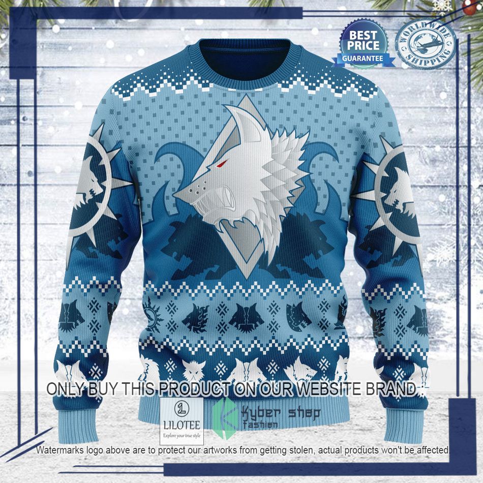 warhammer 40000 space wolves logo ugly christmas sweater 2 60935