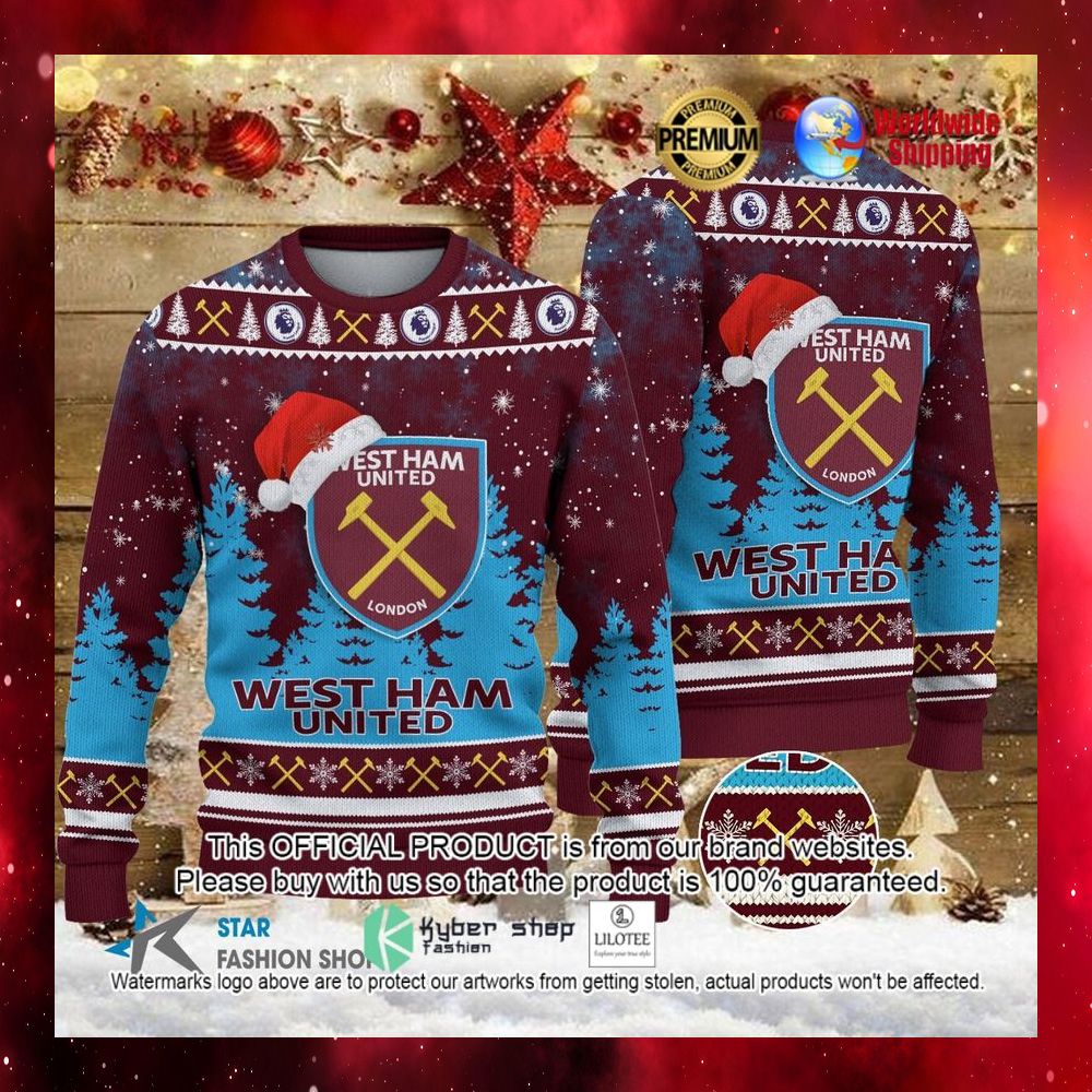 west ham united santa hat sweater 1 574