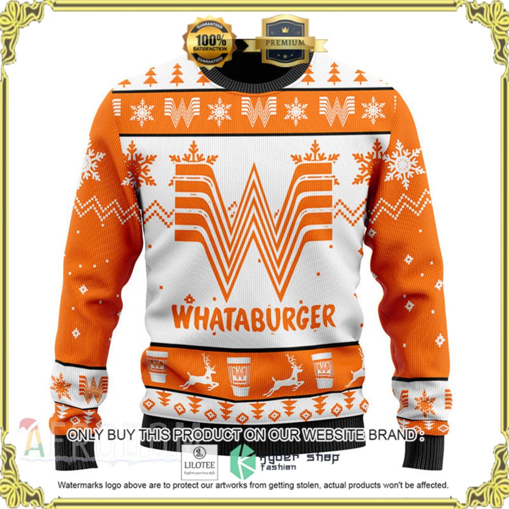 whataburger orange white your name christmas sweater 1 19277