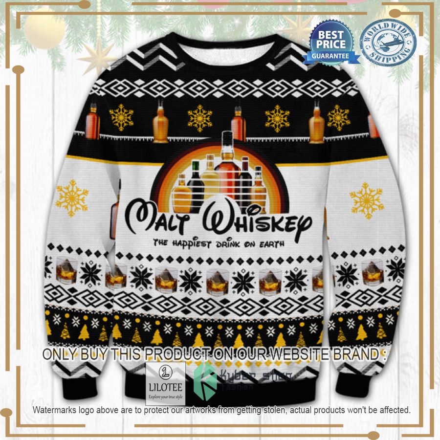 Whisky The Happiest Drink On Earth Ugly Christmas Sweater - LIMITED EDITION 3