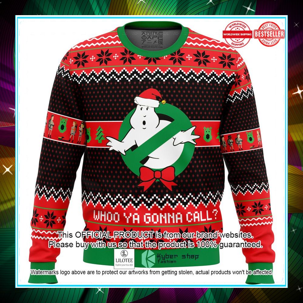who you gonna call ghostbusters christmas sweater 1 330