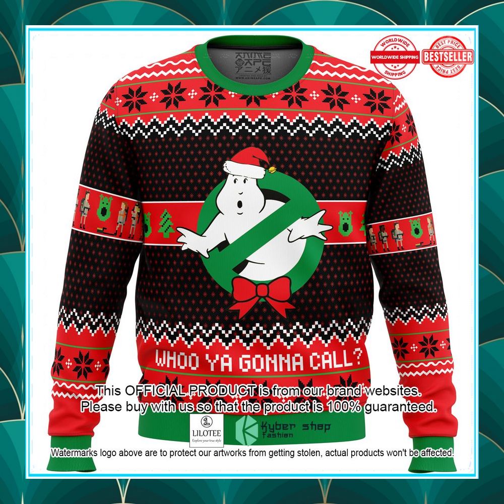 who you gonna call ghostbusters christmas sweater 1 450
