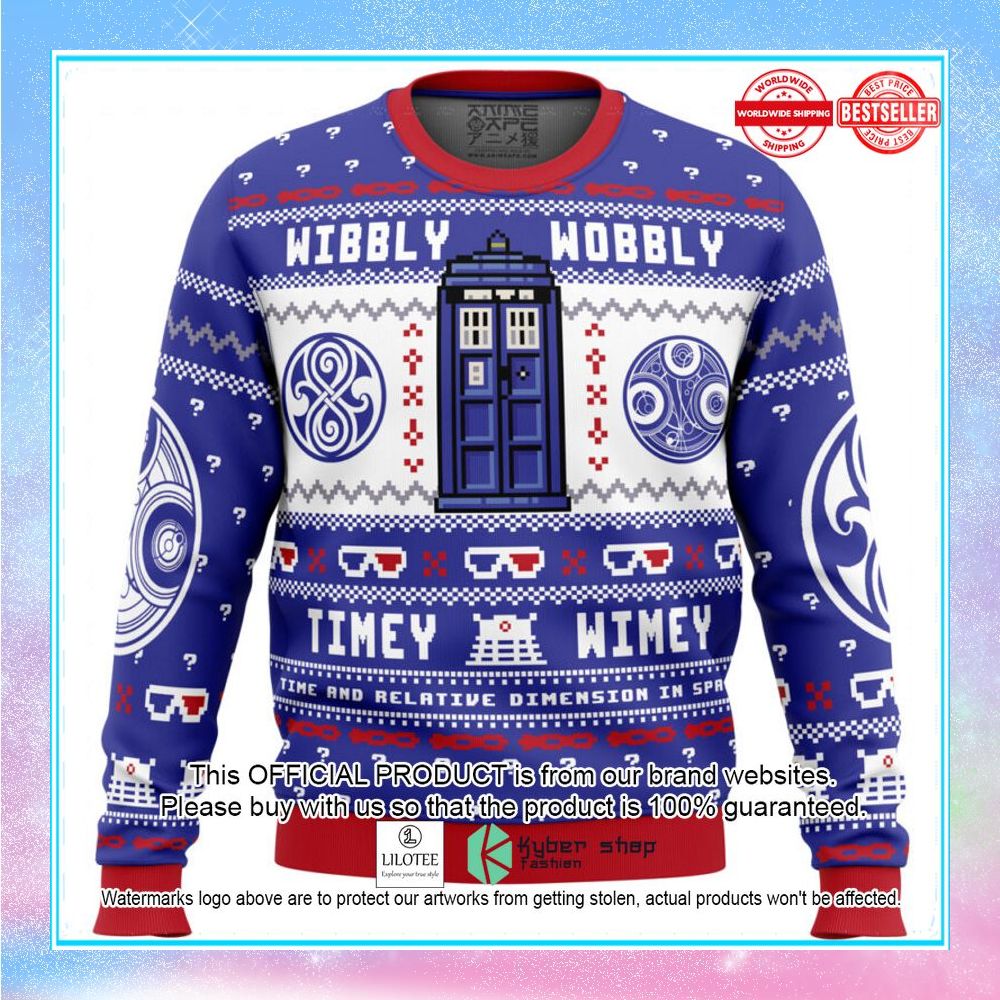 wibbly wobbly doctor who christmas sweater 1 787