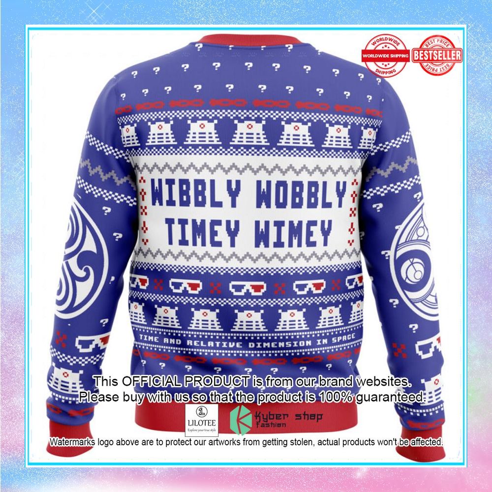 wibbly wobbly doctor who christmas sweater 2 827