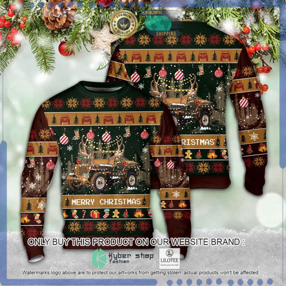 willys jeep christmas sweater 1 13548
