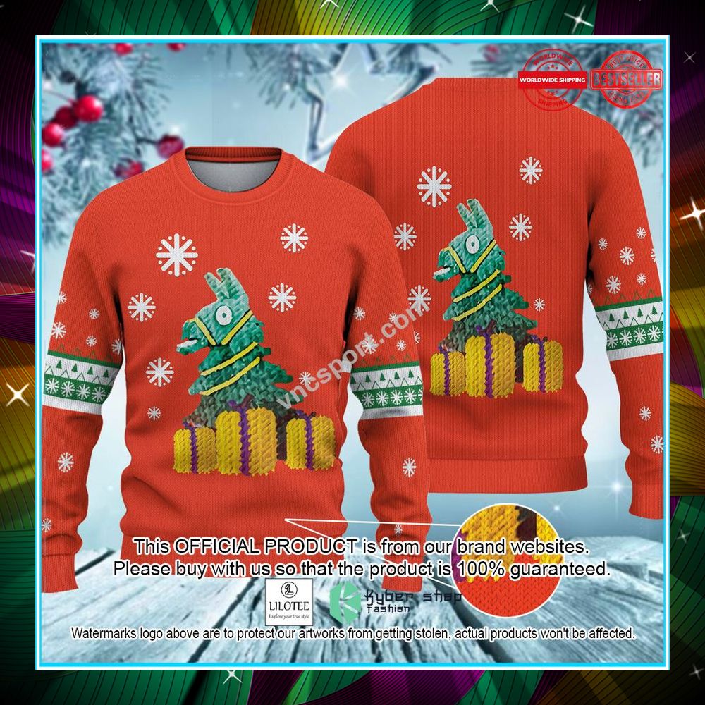 wool fortnite orange christmas sweater 1 435