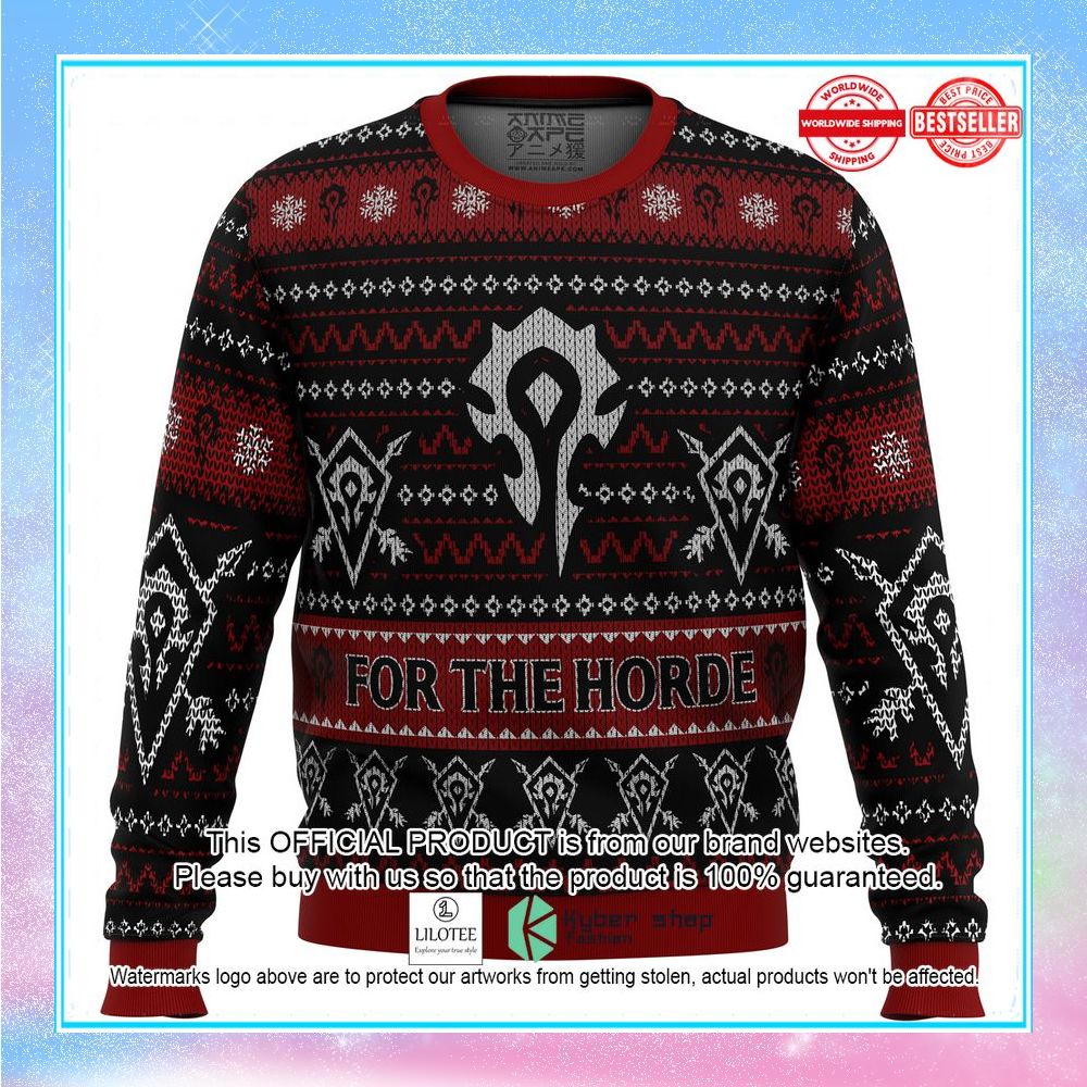 world of warcraft for the horde sweater christmas 1 425