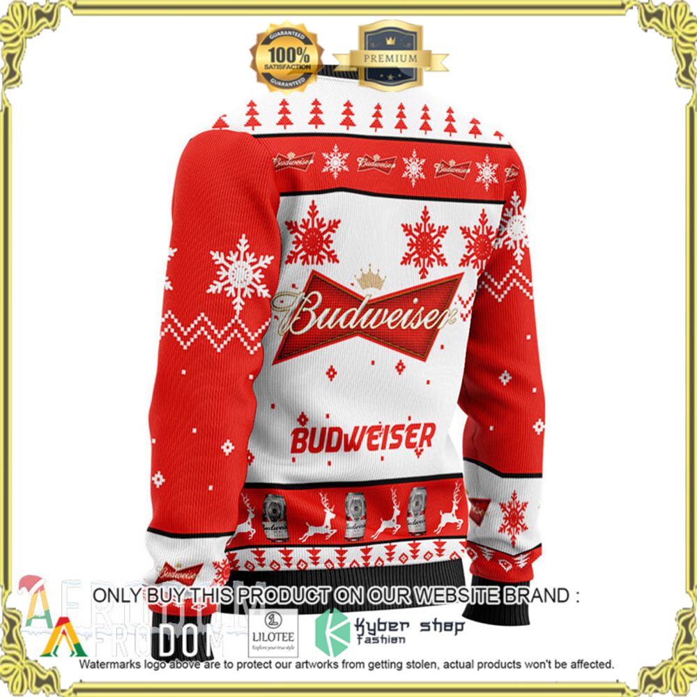 xmas budweiser beer white red christmas sweater 1 42704