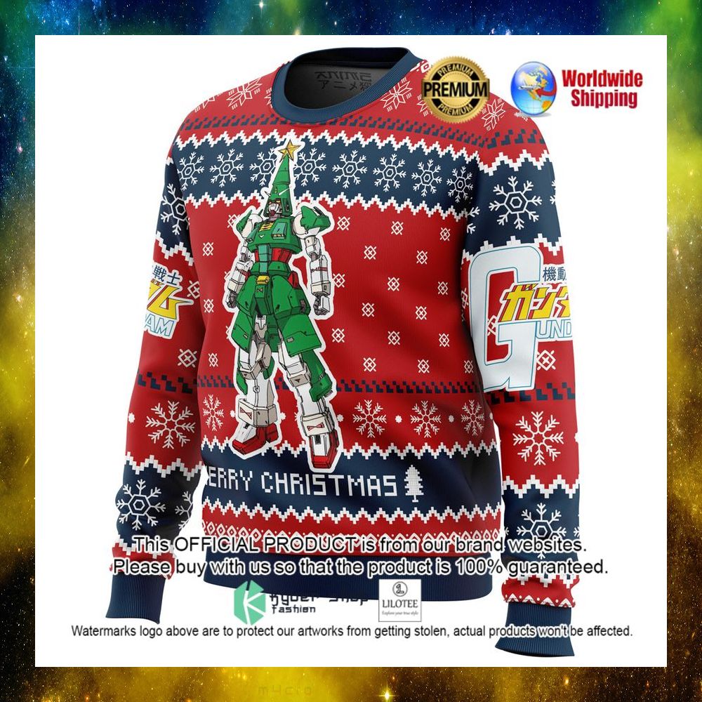 xmas tree gundam christmas sweater 1 356