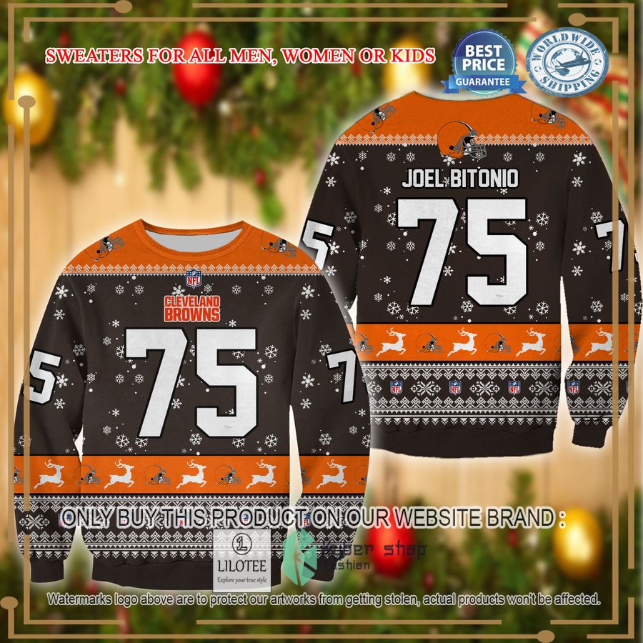 joel bitonio cleveland browns christmas sweater 1 2962