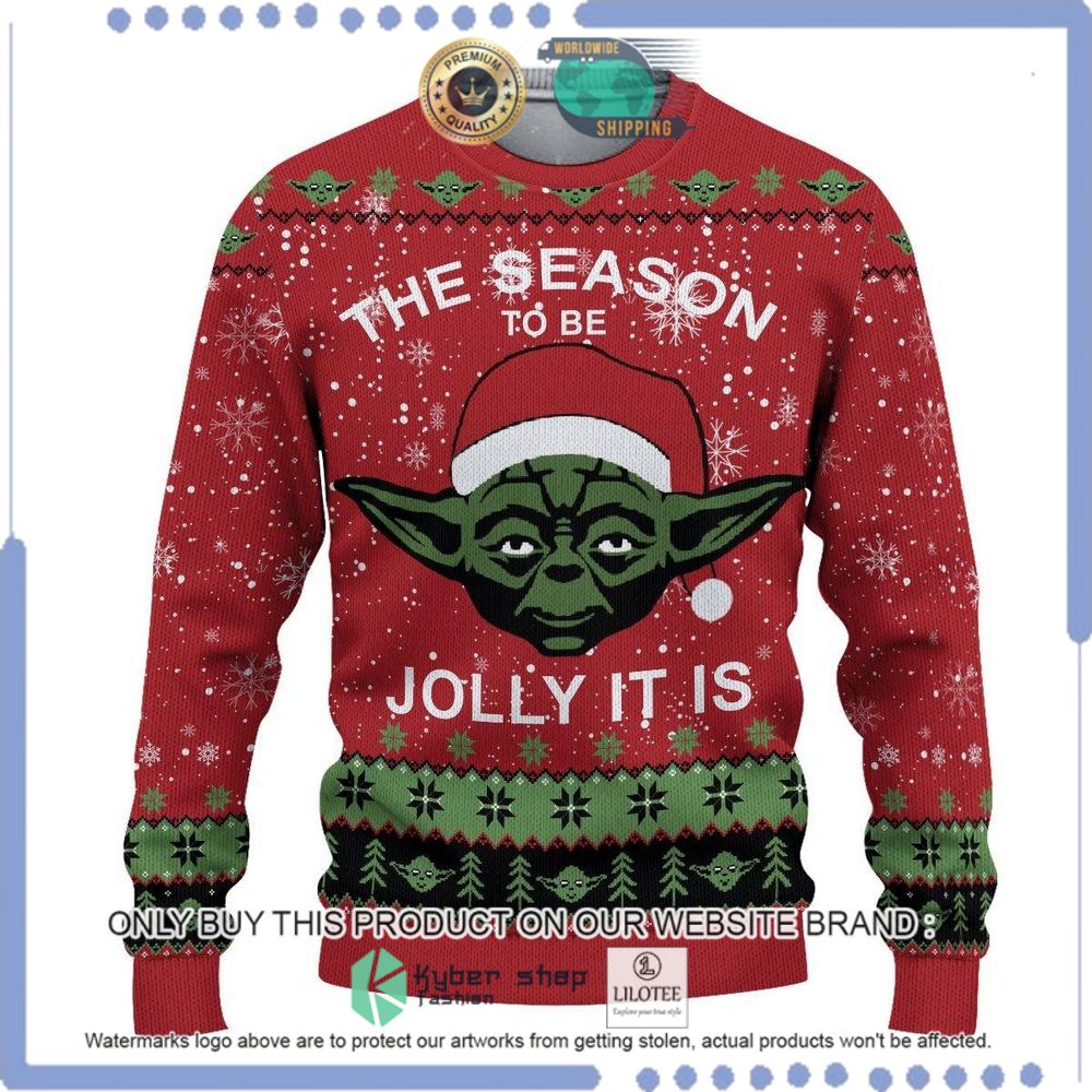 yoda the season to be jolly it is christmas sweater 1 51035