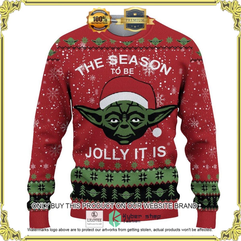 yoda the season to be jolly it is christmas sweater 1 60941