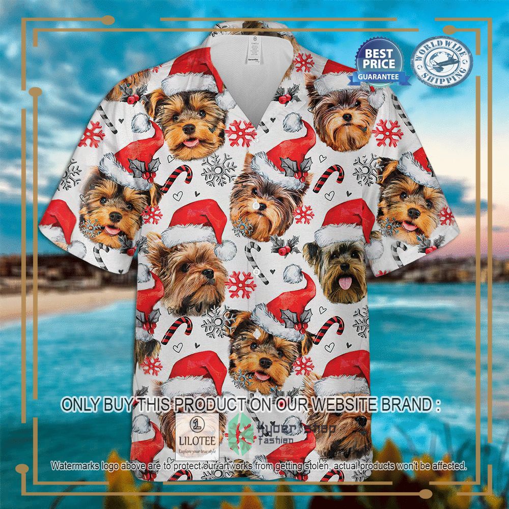 Yorkshire Terrier Christmas Hawaiian Shirt 4