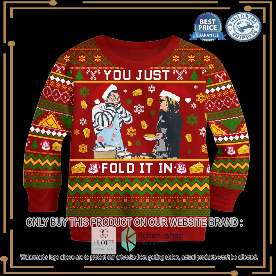 you just fold it in dark red christmas sweater 2 57982