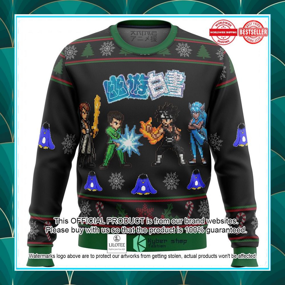 yu yu hakusho ghost fighter characters christmas sweater 1 957
