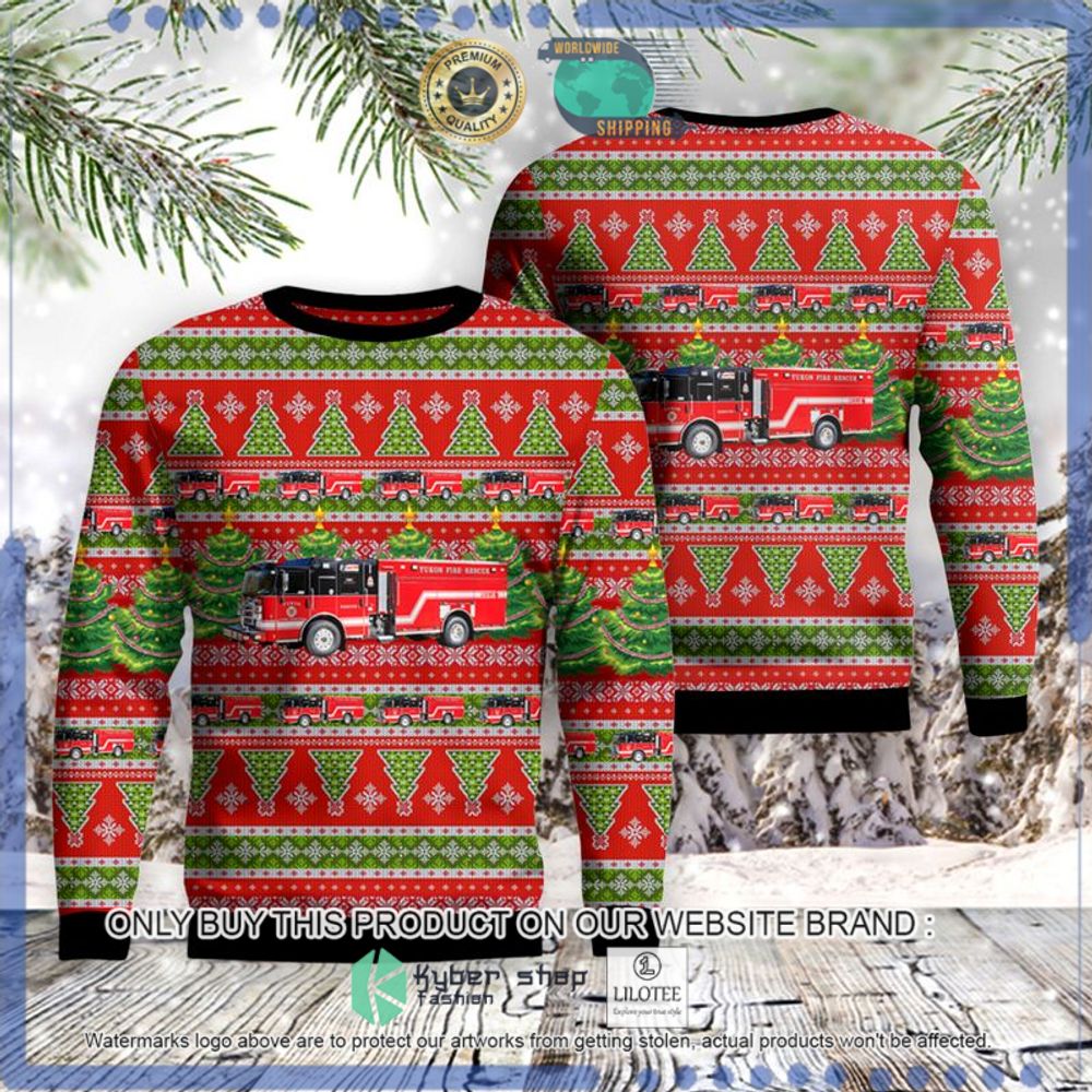 yukon oklahoma yukon fire department christmas sweater 1 112