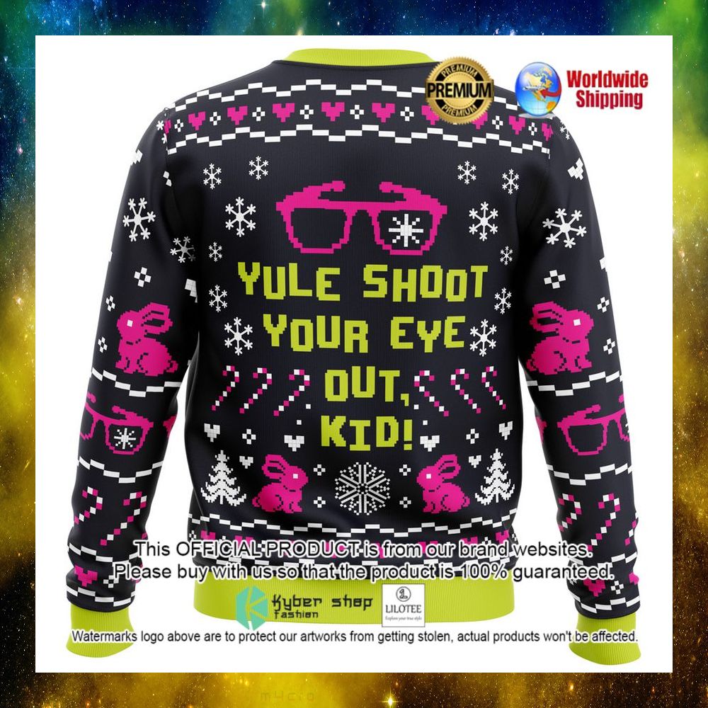 yule shoot your eye out kid rabbit christmas sweater 1 936