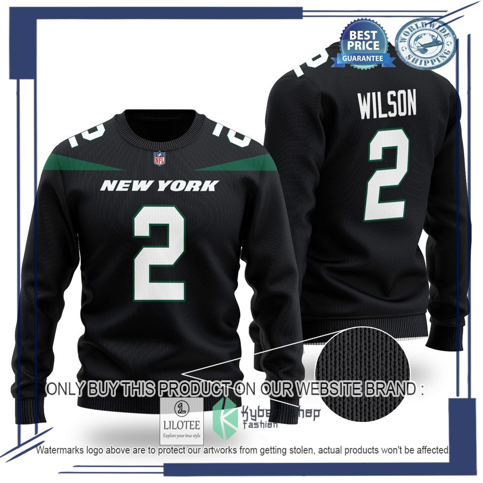 zach wilson 2 new york jets nfl black wool sweater 1 32884