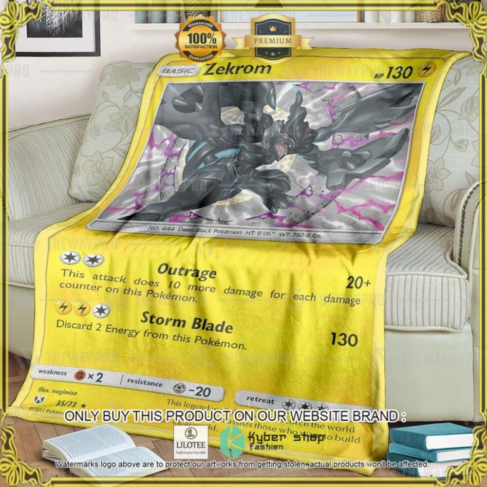 Zekrom Shining Legends Custom Pokemon Soft Blanket - LIMITED EDITION 9