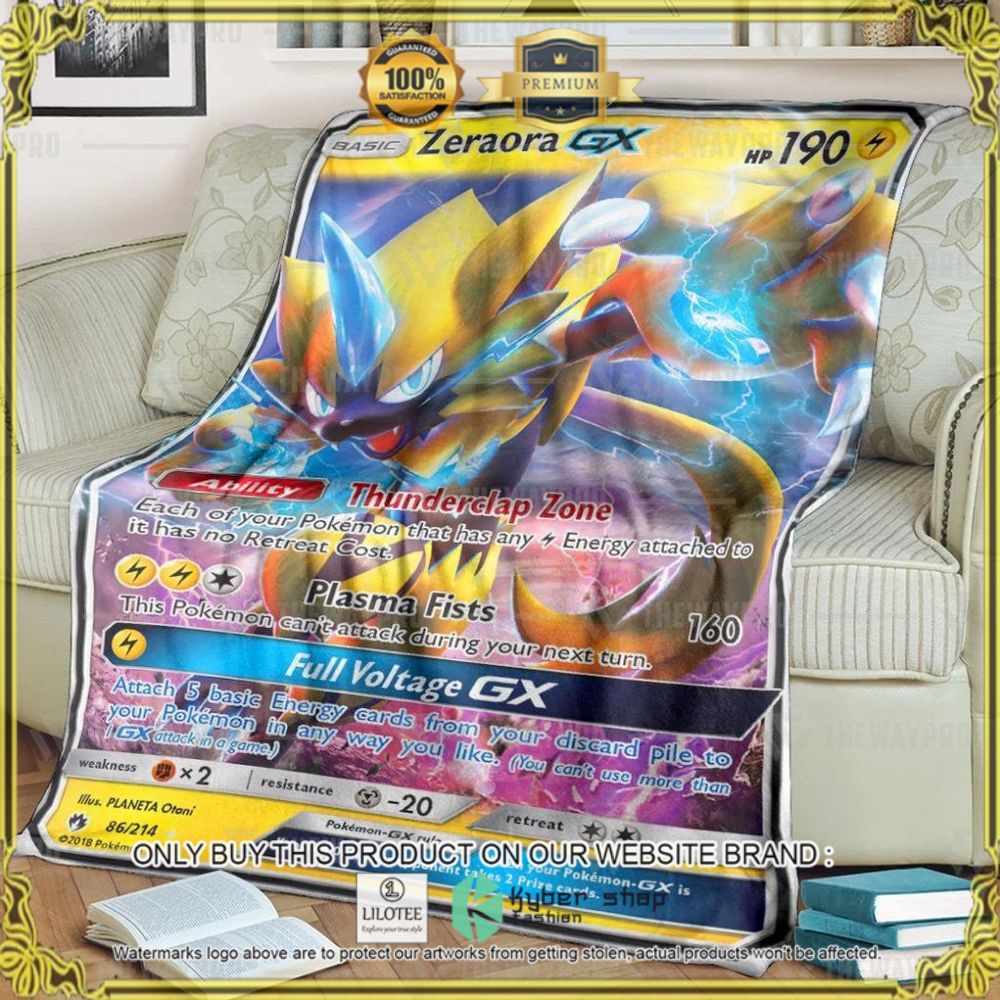 Zeraora GX Lost Thunder Custom Pokemon Soft Blanket - LIMITED EDITION 9