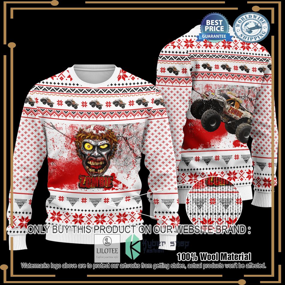 zombie monster truck knitted sweater 1 23867