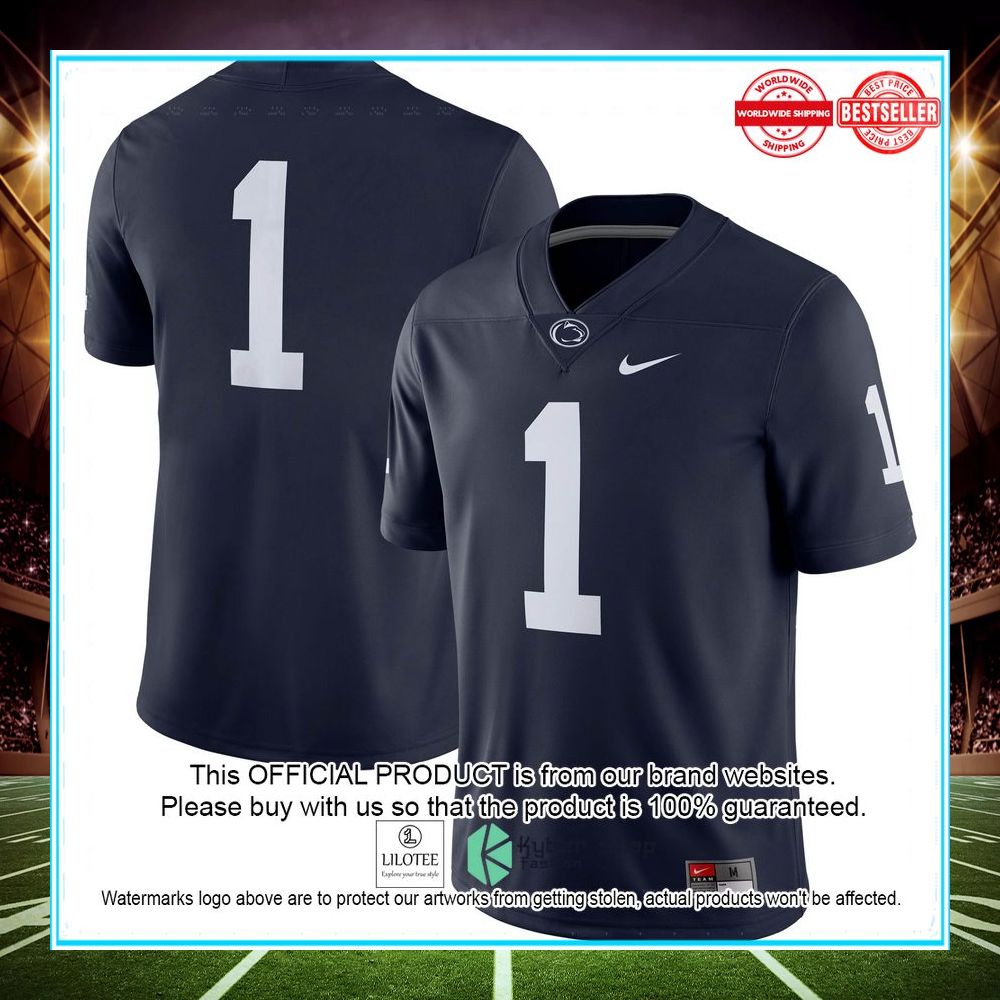 1 penn state nittany lions nike team game navy football jersey 1 361