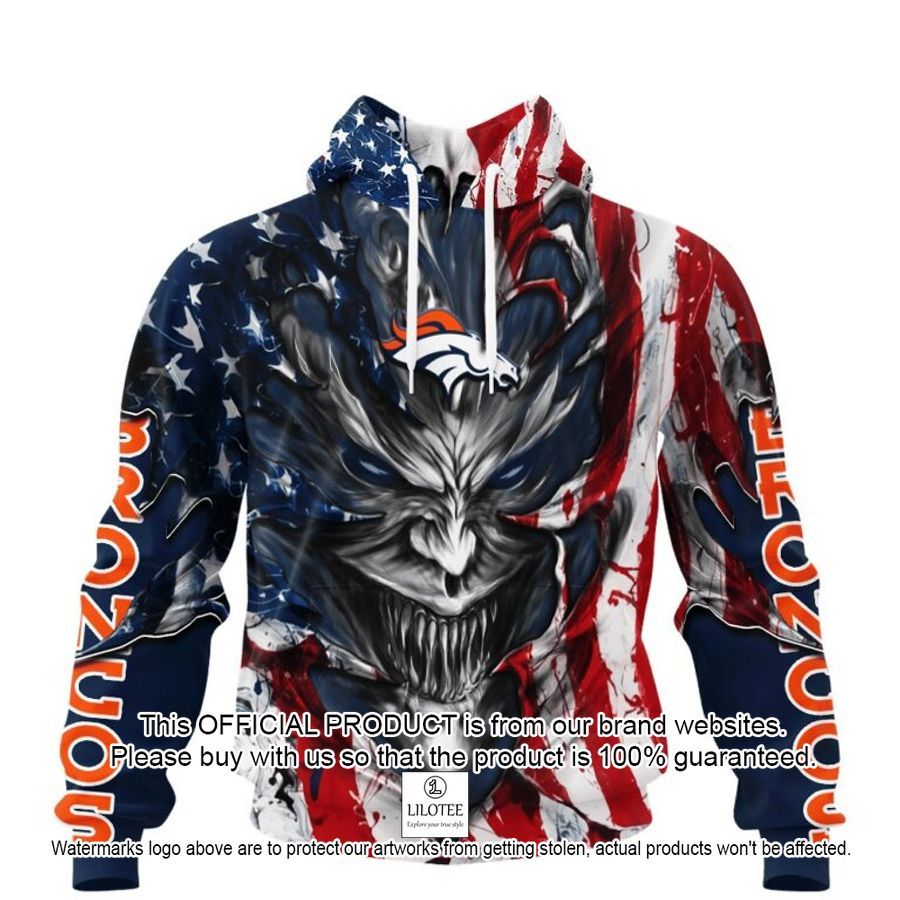 personalized denver broncos demon face american flag shirt hoodie 1 436