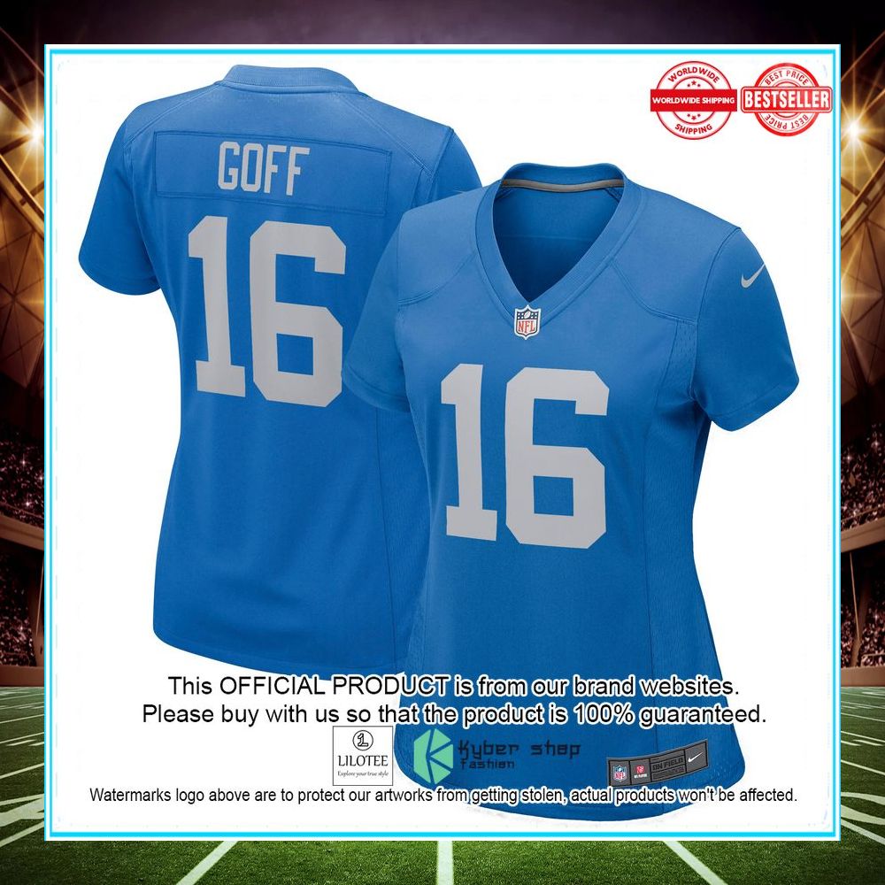 jared goff detroit lions nike womens game player blue football jersey 1 636