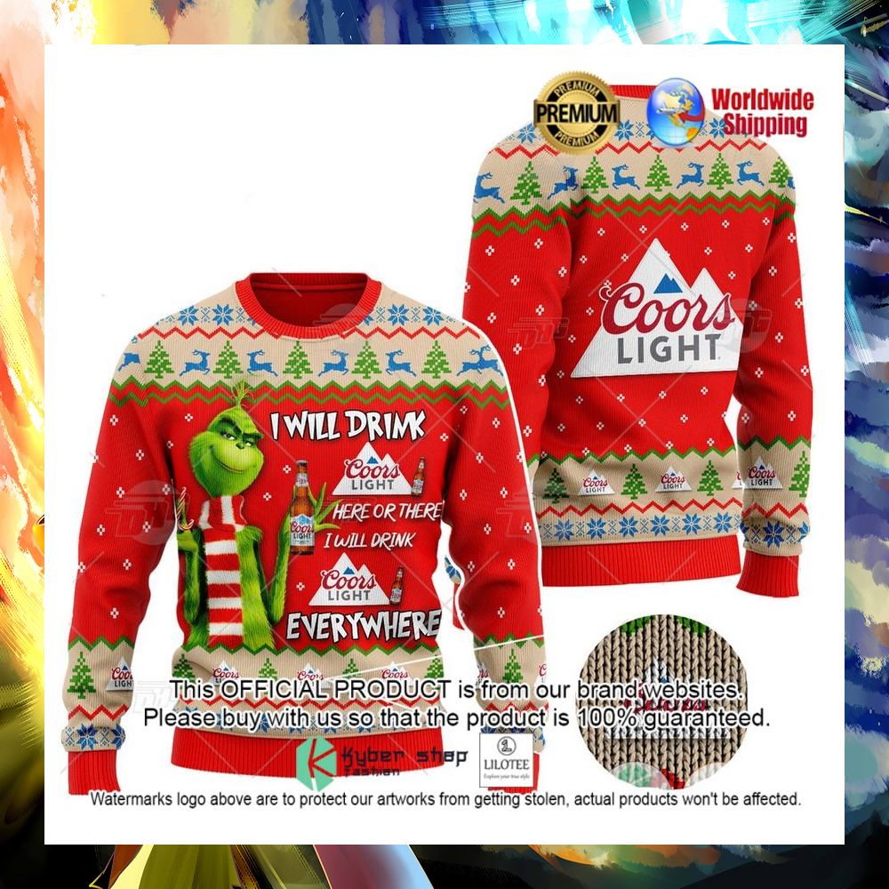 coors light grinch i will drink sweater 1 66