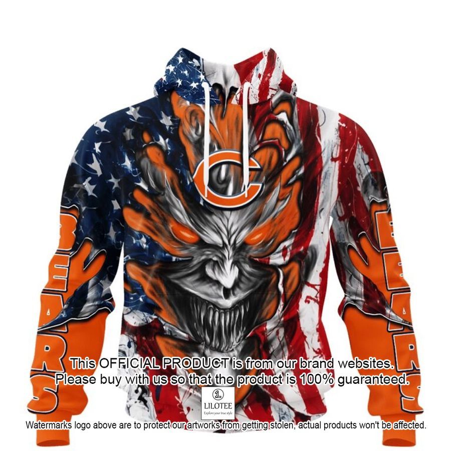 personalized chicago bears demon face american flag shirt hoodie 1 105