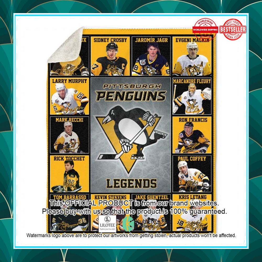 pittsburgh penguins legends players fleece blanket 1 558