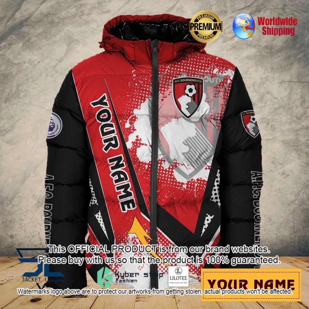 a fc bournemouth custom name 3d puffer down jacket bomber jacket 1 398