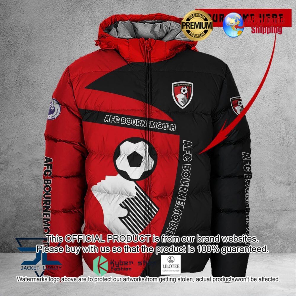 a fc bournemouth fc custom name 3d puffer down jacket bomber jacket 1 427