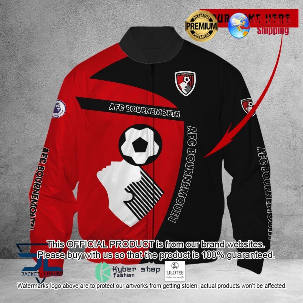 a fc bournemouth fc custom name 3d puffer down jacket bomber jacket 2 446
