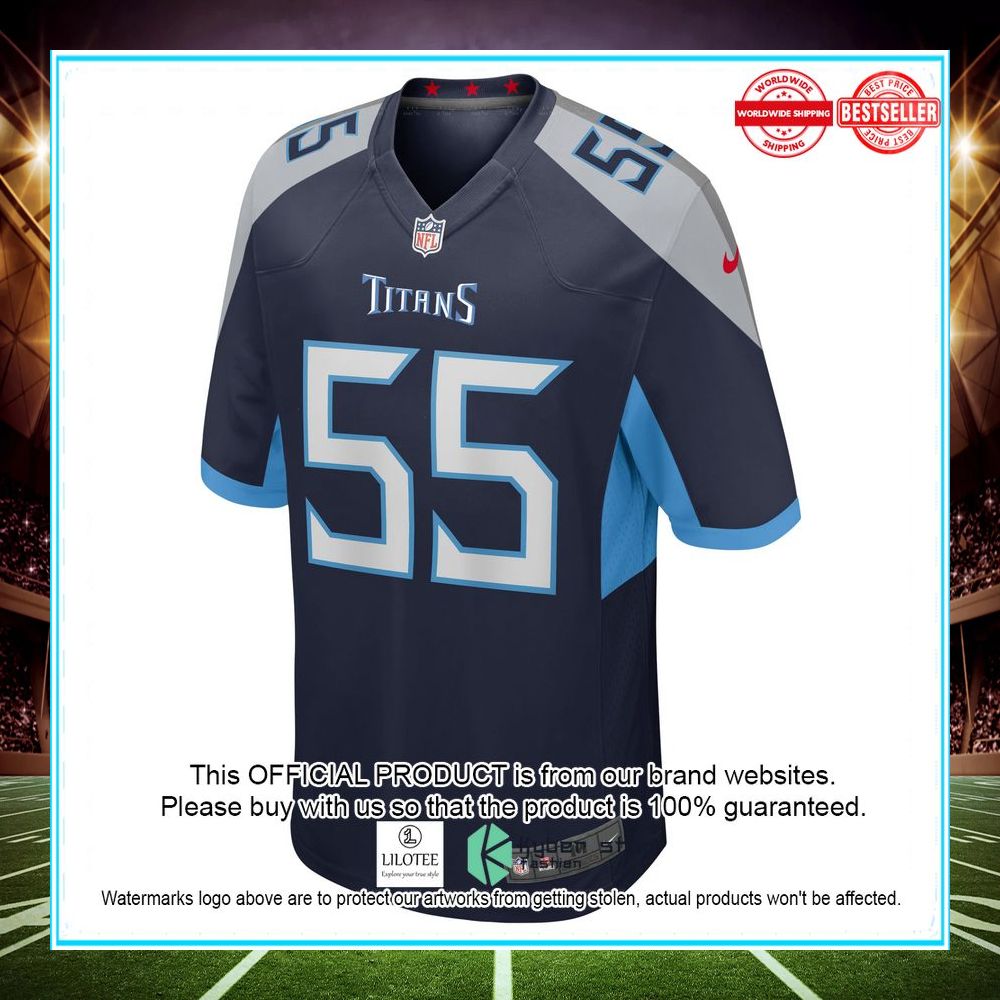 aaron brewer tennessee titans nike game player navy football jersey 2 508