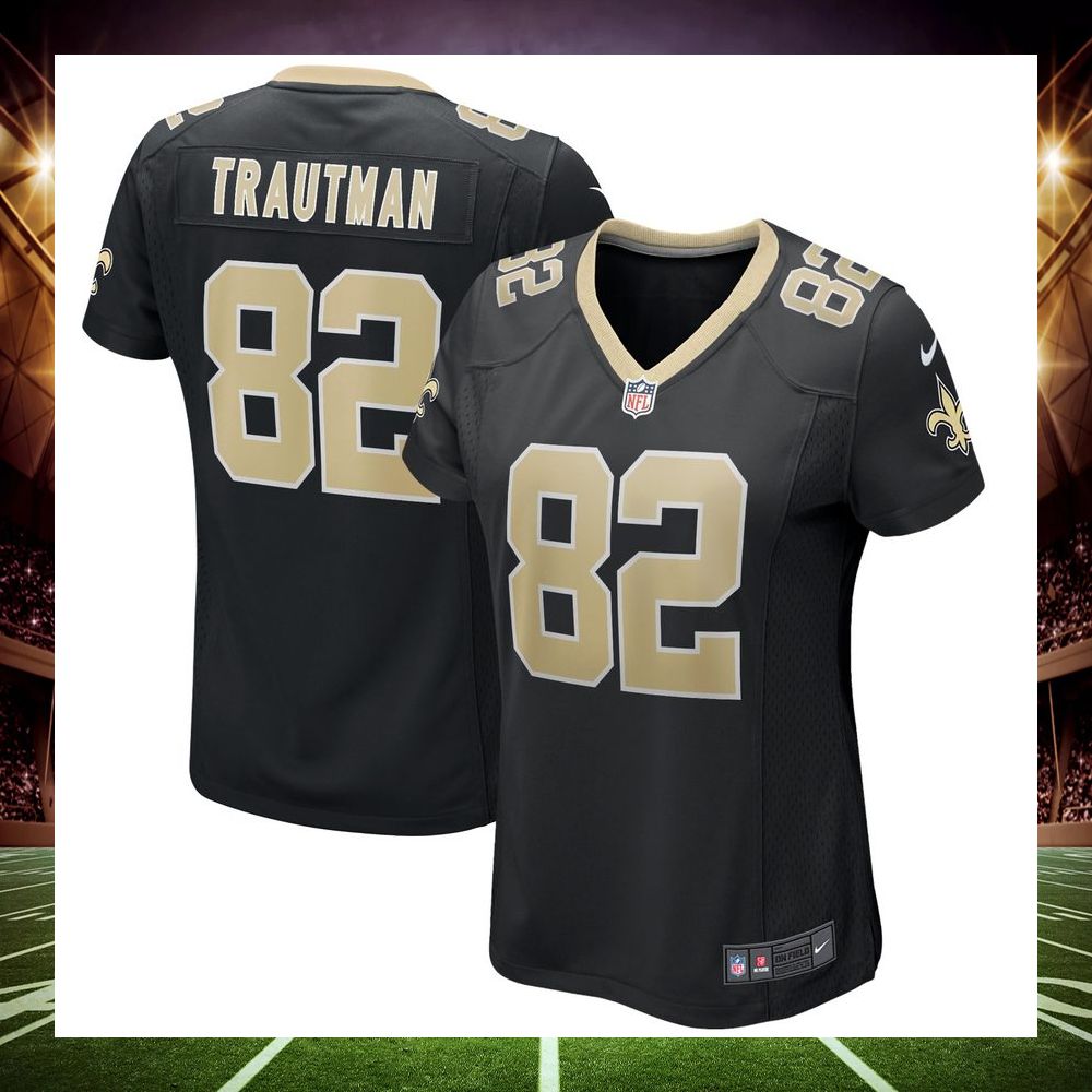 adam trautman new orleans saints black football jersey 1 848