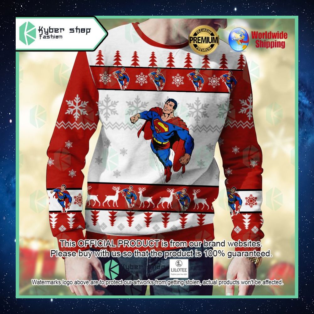 adventures of superman christmas sweater 1 415