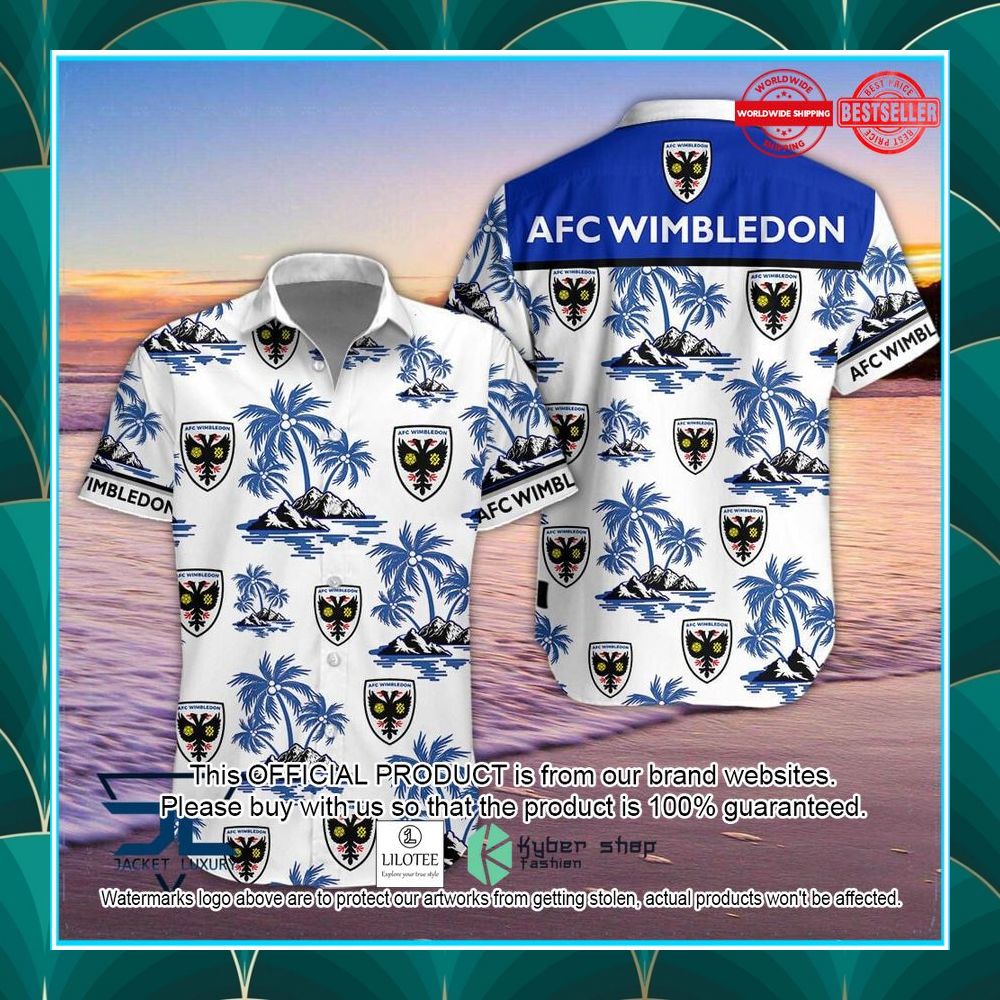 AFC Wimbledon Hawaiian Shirt, Short 3 afc wimbledon hawaiian shirt short 1 436