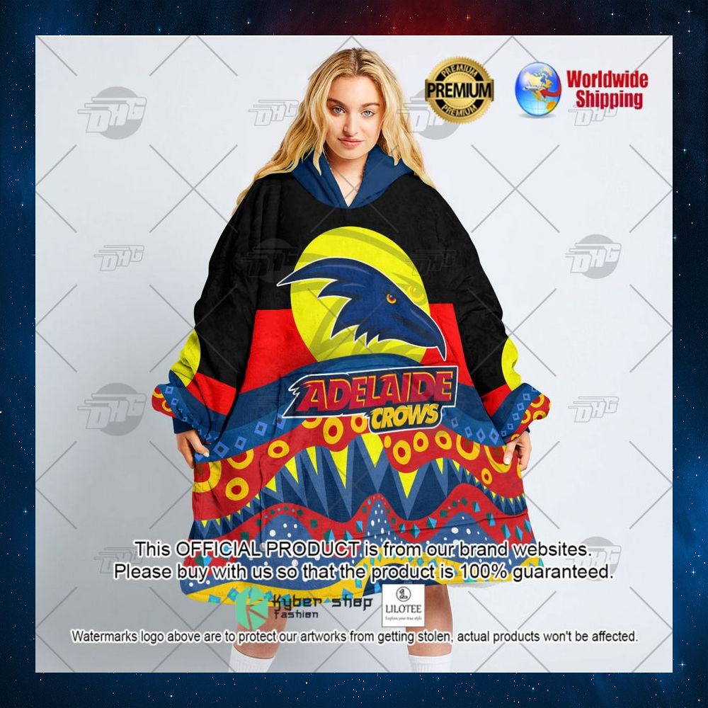 afl adelaide crows aboriginal flag x indigenous hoodie blanket 3 190