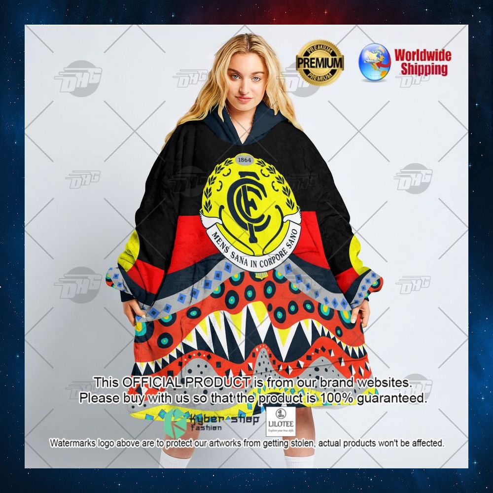 afl carlton blues aboriginal flag x indigenous hoodie blanket 3 868