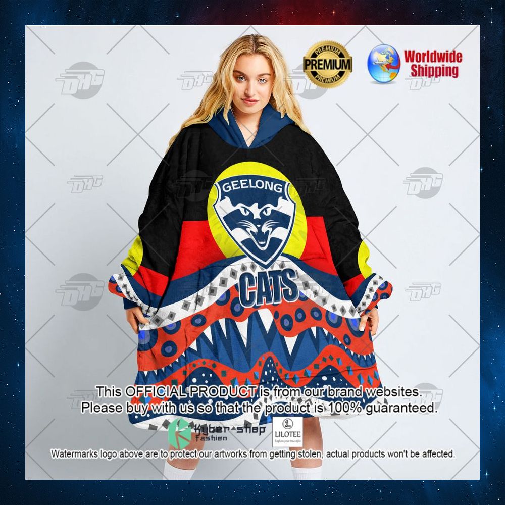 afl geelong cats aboriginal flag x indigenous hoodie blanket 3 698