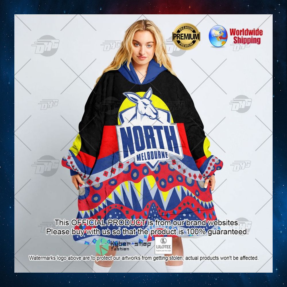 afl north melbourne kangaroos aboriginal flag x indigenous hoodie blanket 3 808