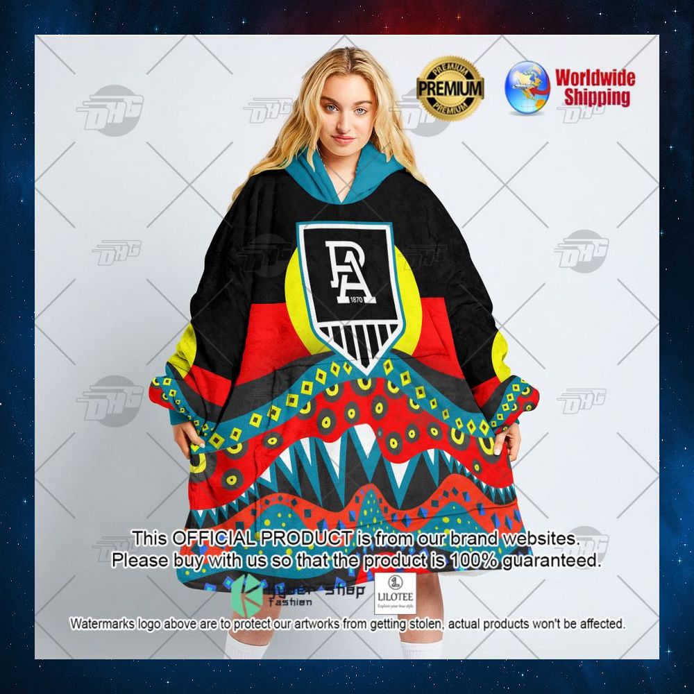 afl port adelaide f c aboriginal flag x indigenous hoodie blanket 3 442