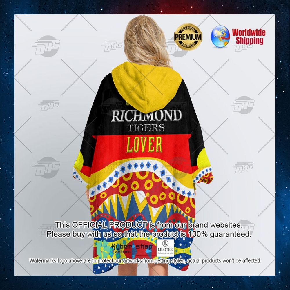 afl richmond tigers aboriginal flag x indigenous hoodie blanket 4 666